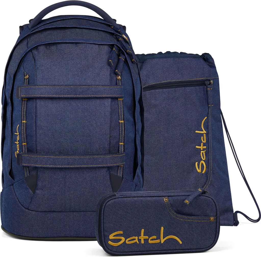 Sac à dos collège Satch Pack Denim Blue idéal pour les gros classeurs