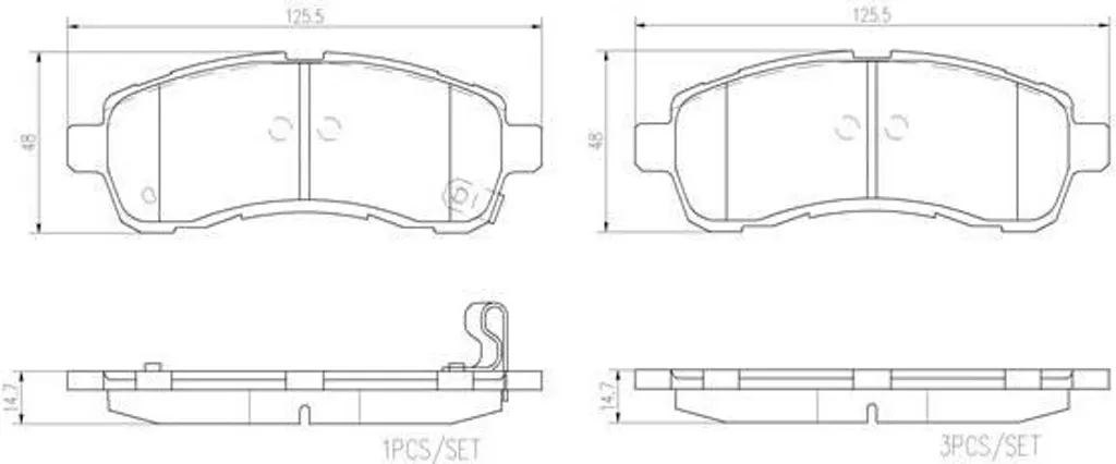 Plaquettes de frein Mazda 2 DE DH Brembo P 49 057 pour entretien OE