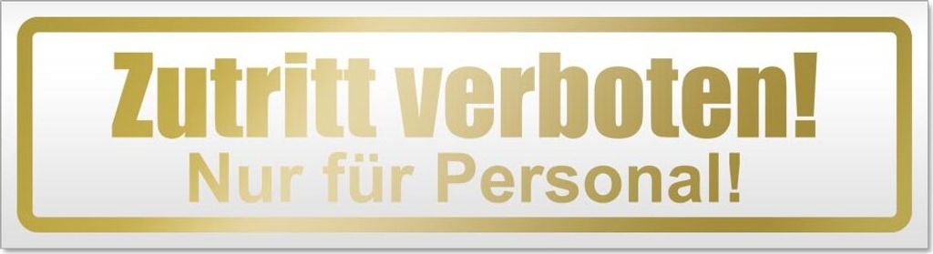 Zutritt verboten nur Personal Magnetschild Schild magnetisch
