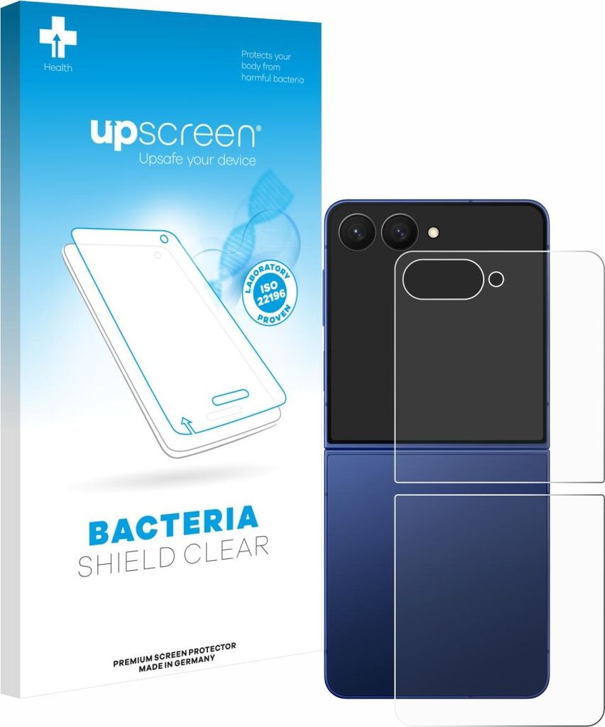 upscreen Schutzfolie für Samsung Galaxy Z Flip 7 (Rückseite) Displayschutz Displayschutzfolie Folie Klar antibakteriell