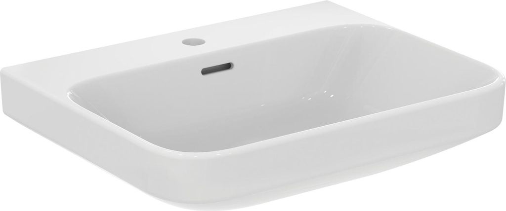 VIGOUR DERBY V3 Waschtisch 60x48 cm PflegetectPLUS Beschichtung mit Hahnloch und Überlauf, weiß