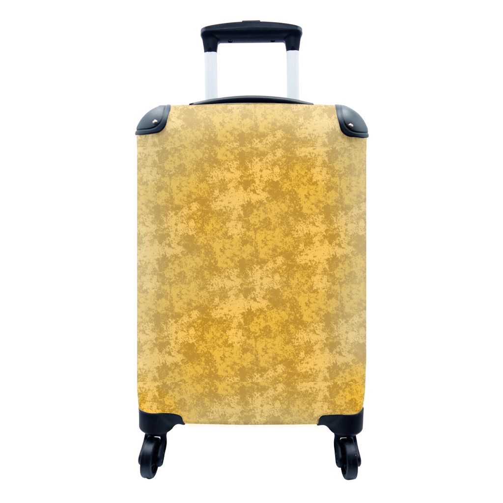 MuchoWow Koffer Handgepäck Trolley Rollkoffer Kleine Reisekoffer mit 4 Rollen - Kunst - Gelb - Symbolismus - Gustav Klimt - Cabin Size < 55x40x2...