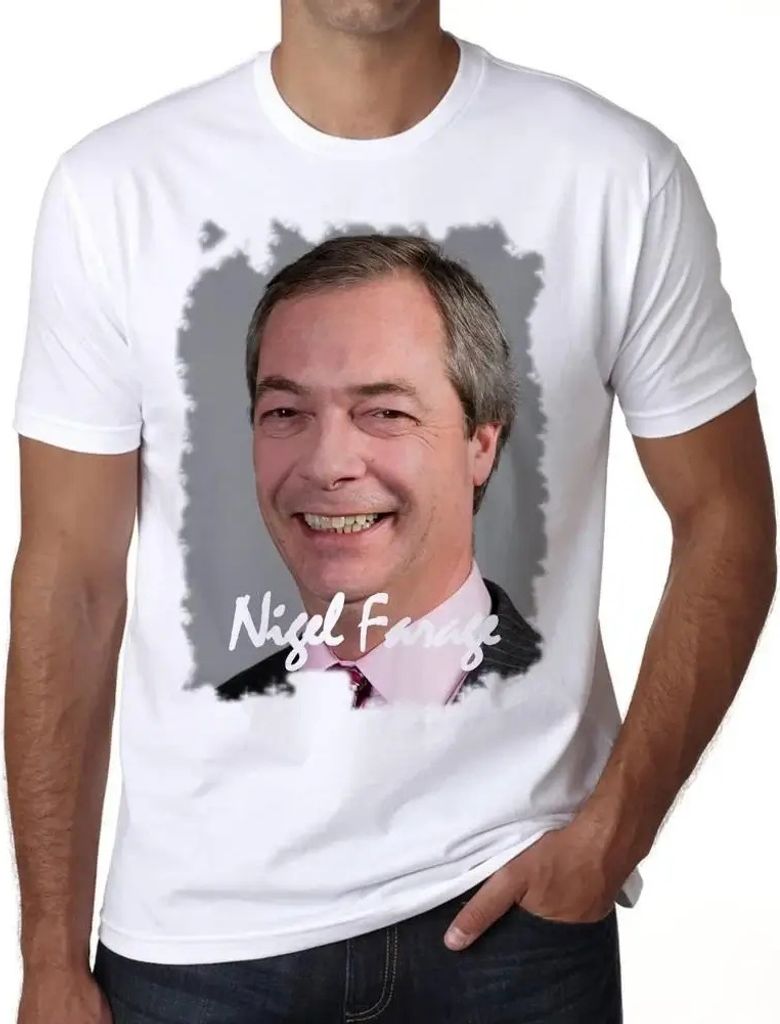 Herren Grafik T-Shirt Nigel Farage Öko-Verantwortlich Vintage Jahrgang Kurzarm Lustige Druck Geburtstag Geschenk Mann