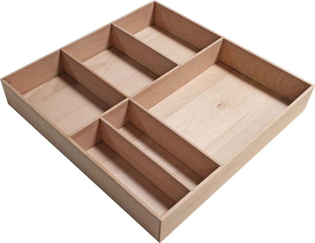 FACKELMANN Orga-Box STANFORD / Organisations Box aus stabilem Buchenholz / Maße (B x H x T): ca. 38 x 4,5 x 37 cm / Ordnungssystem für Schubladen...