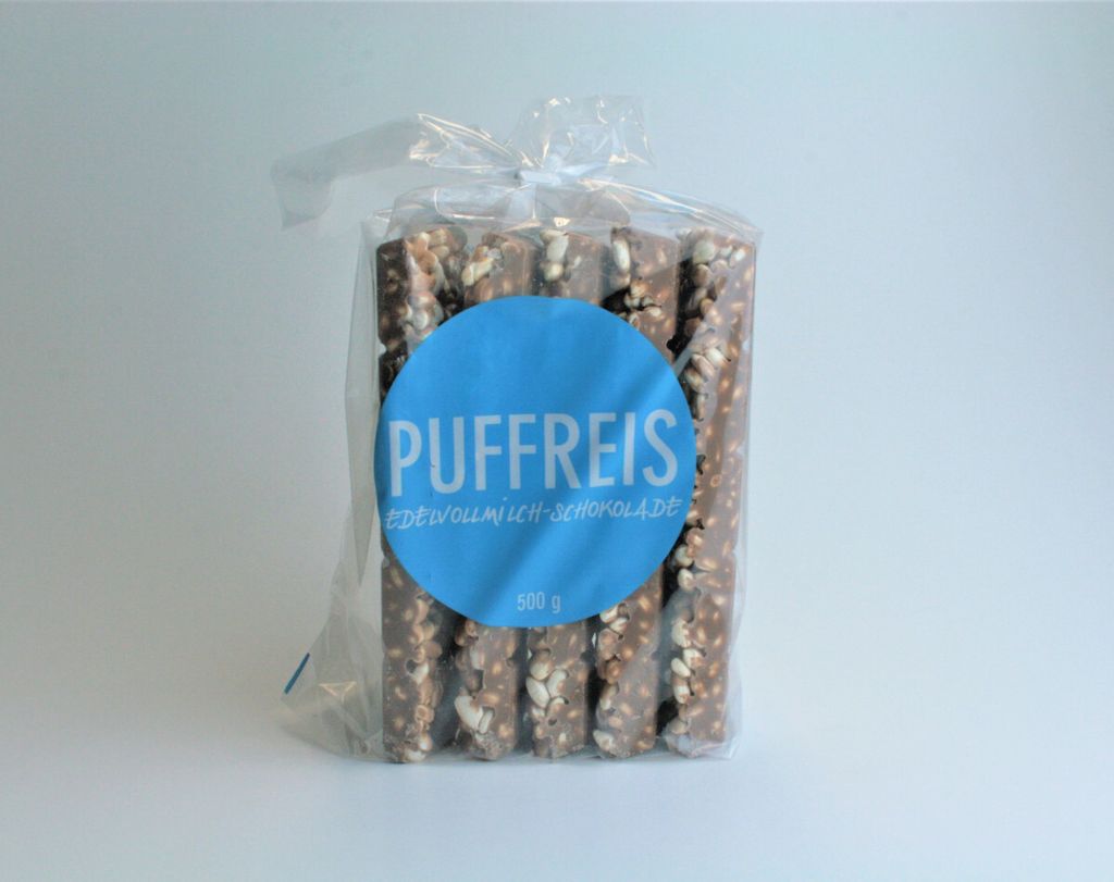Wawi Puffreis mit Edelvollmilch Schokolade Bruch