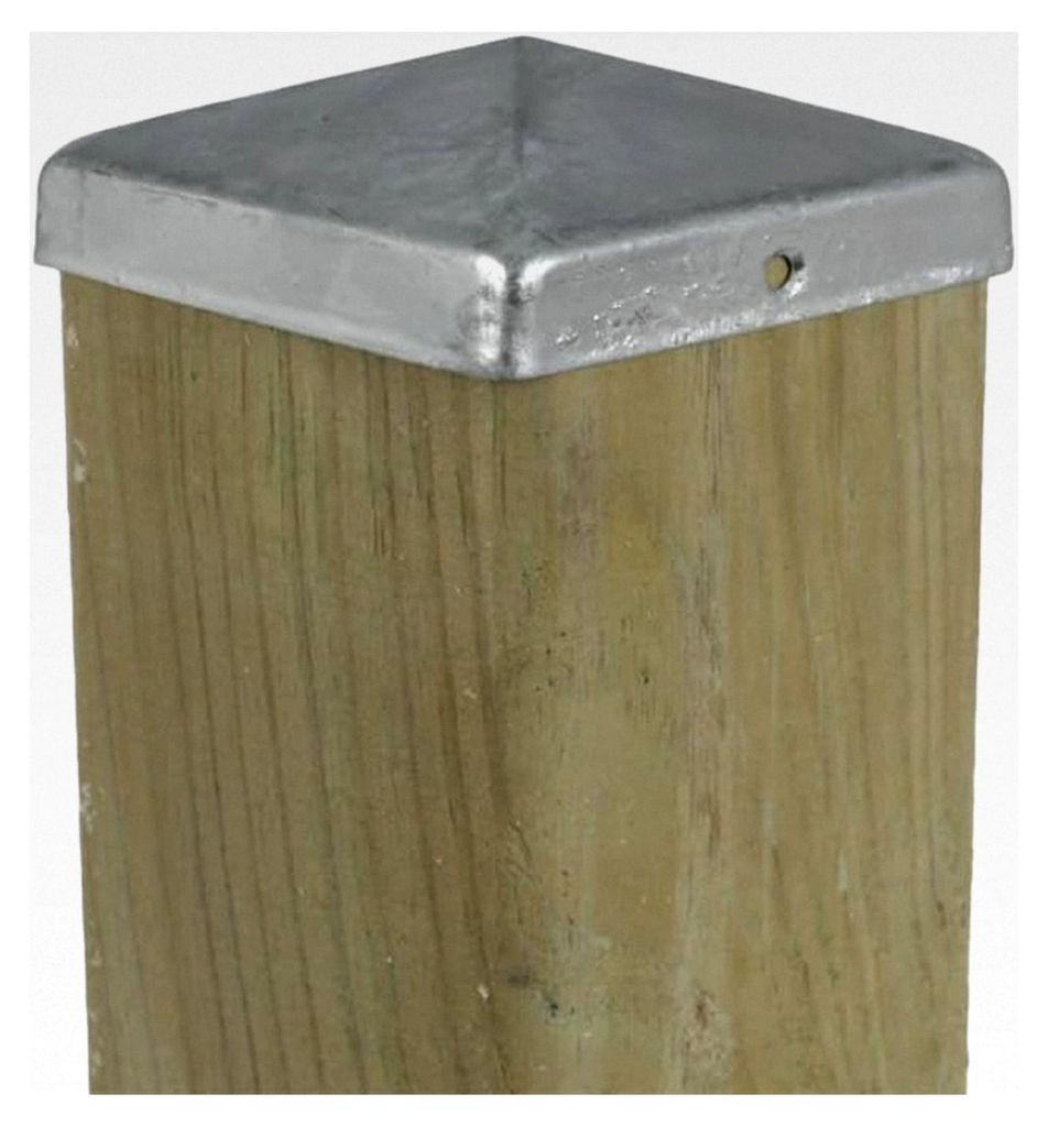 10 Stück Pfostenkappen 7×7 cm (71×71 mm) Pyramide – feuerverzinkte Stahlabdeckung für Holzpfosten – wetterfester eckiger Pfostendeckel als ...