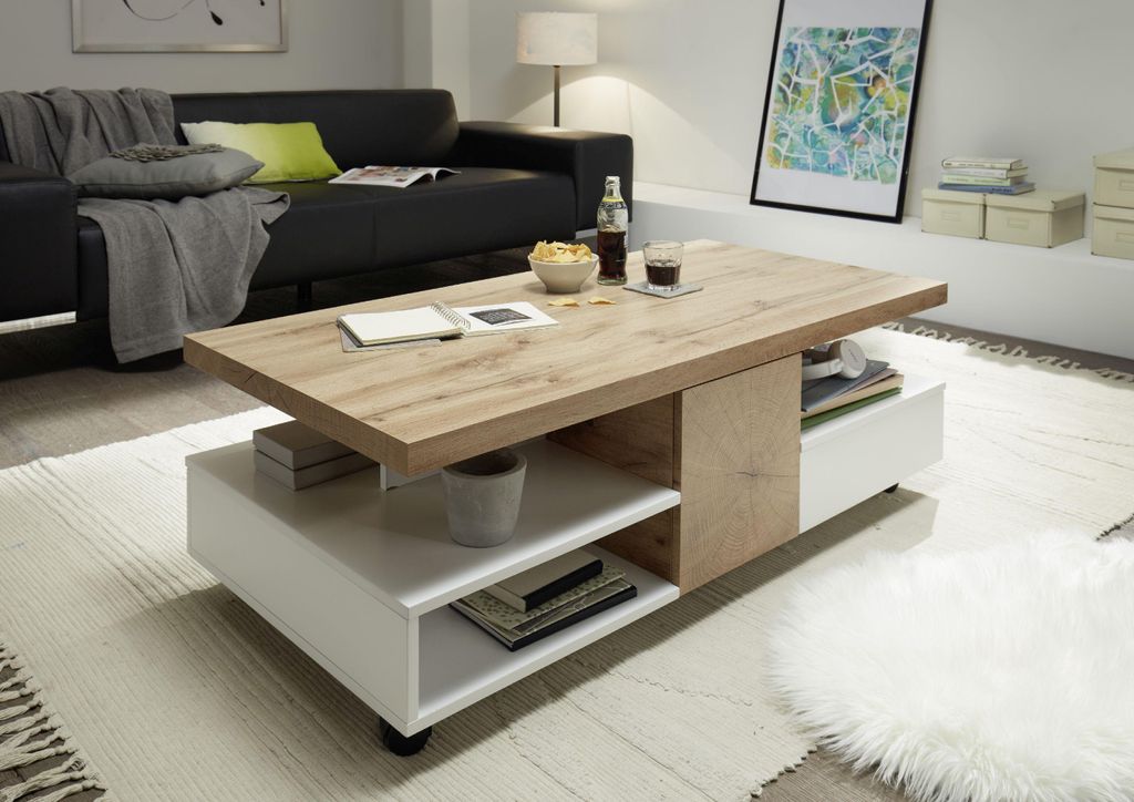 Couchtisch Rennes | auf Rollen | 120x60 | Eichefarben / Produktbild 