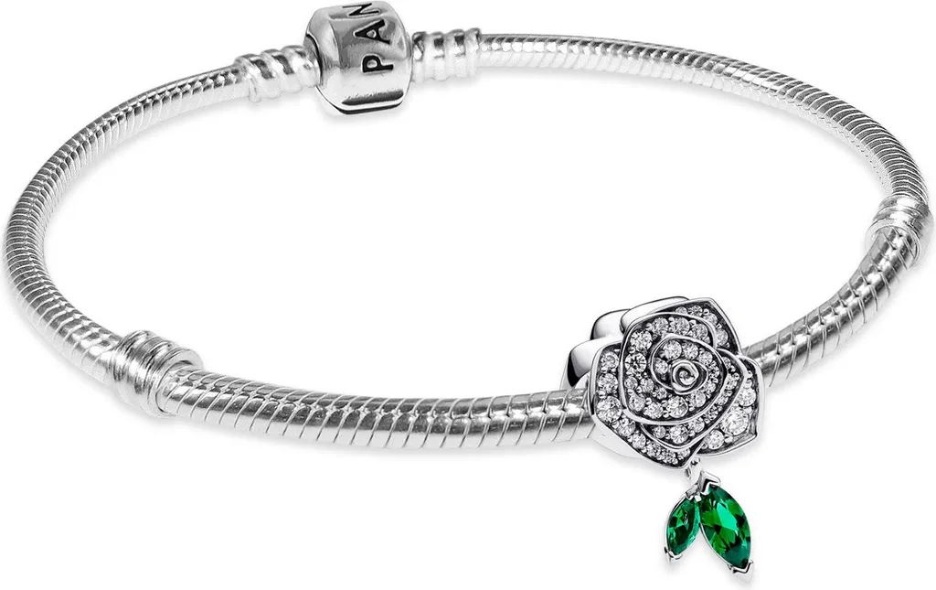 Pandora 68317 Bracelet Femme Argent Étincelant Rose en fleurs 21 cm