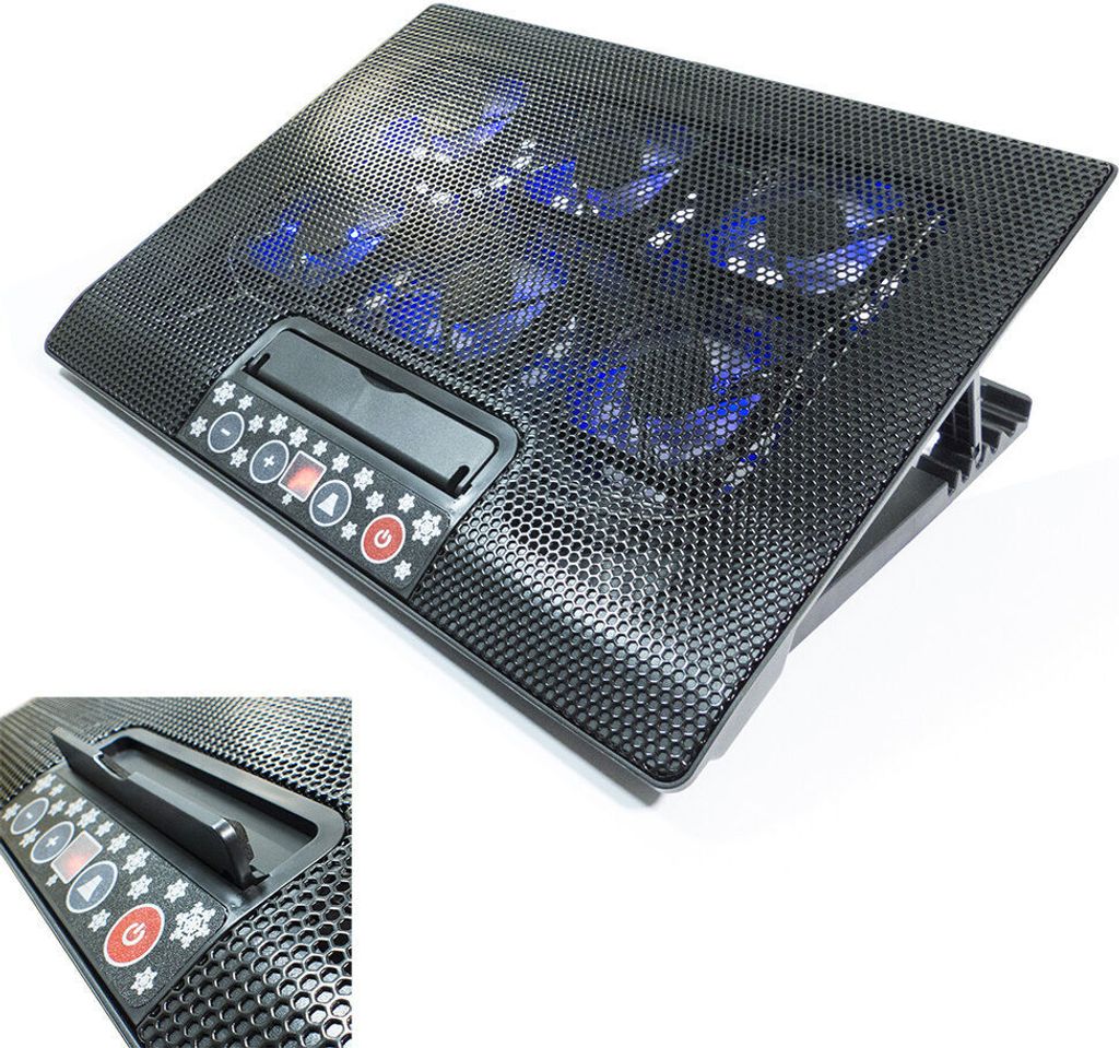 Notebook Kühler M8 Laptop Cooling Pad 6x Lüfter 2x USB Ultrabook 12"-17"