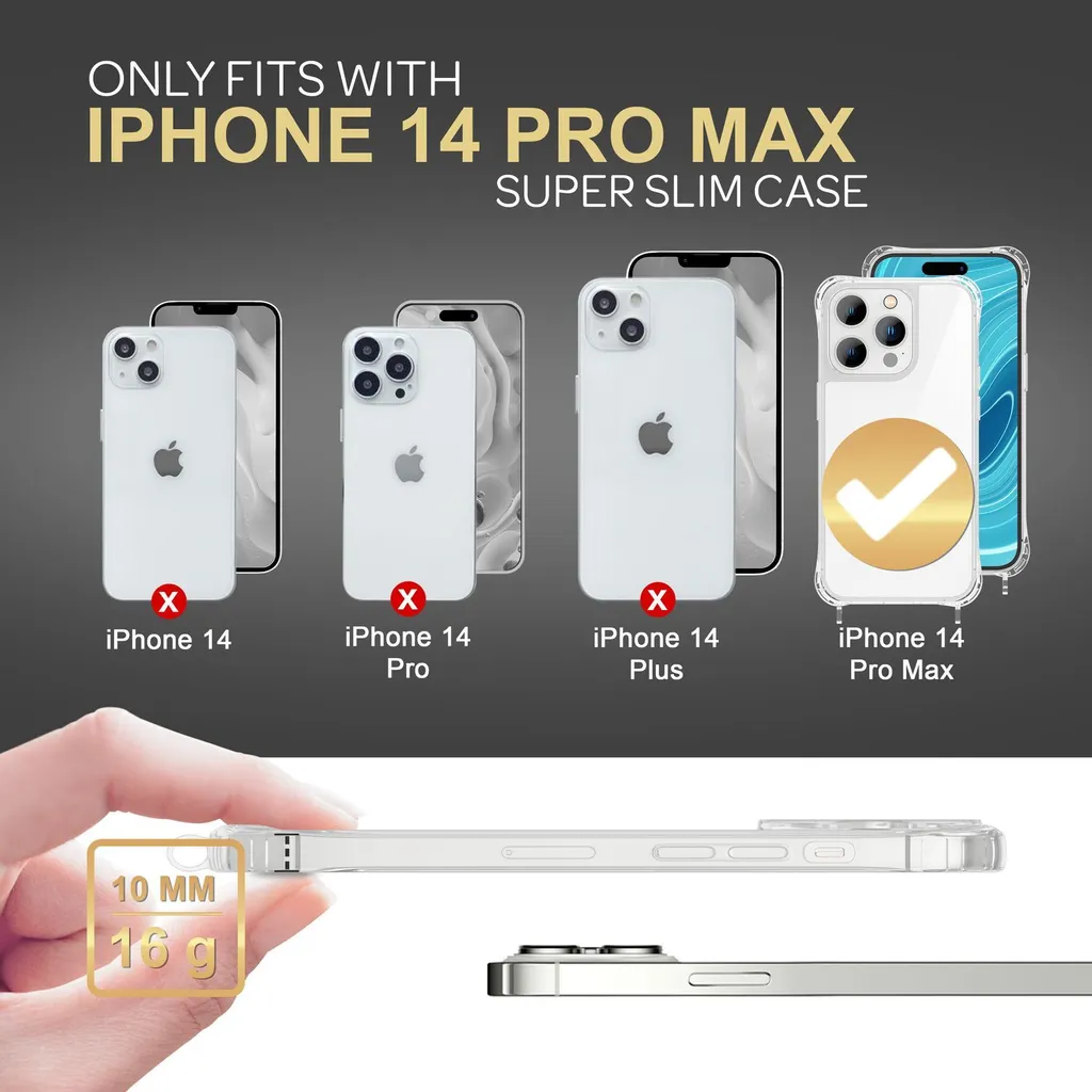 Acquista Per iPhone 16 Pro 15 Pro Max 14 13 12 11 16E Air 17 Per Custodia Magsafe Bordo Placcato Custodia Trasparente Antiurto Con Cordino Copri Telefono in Italia a partire da 3.51