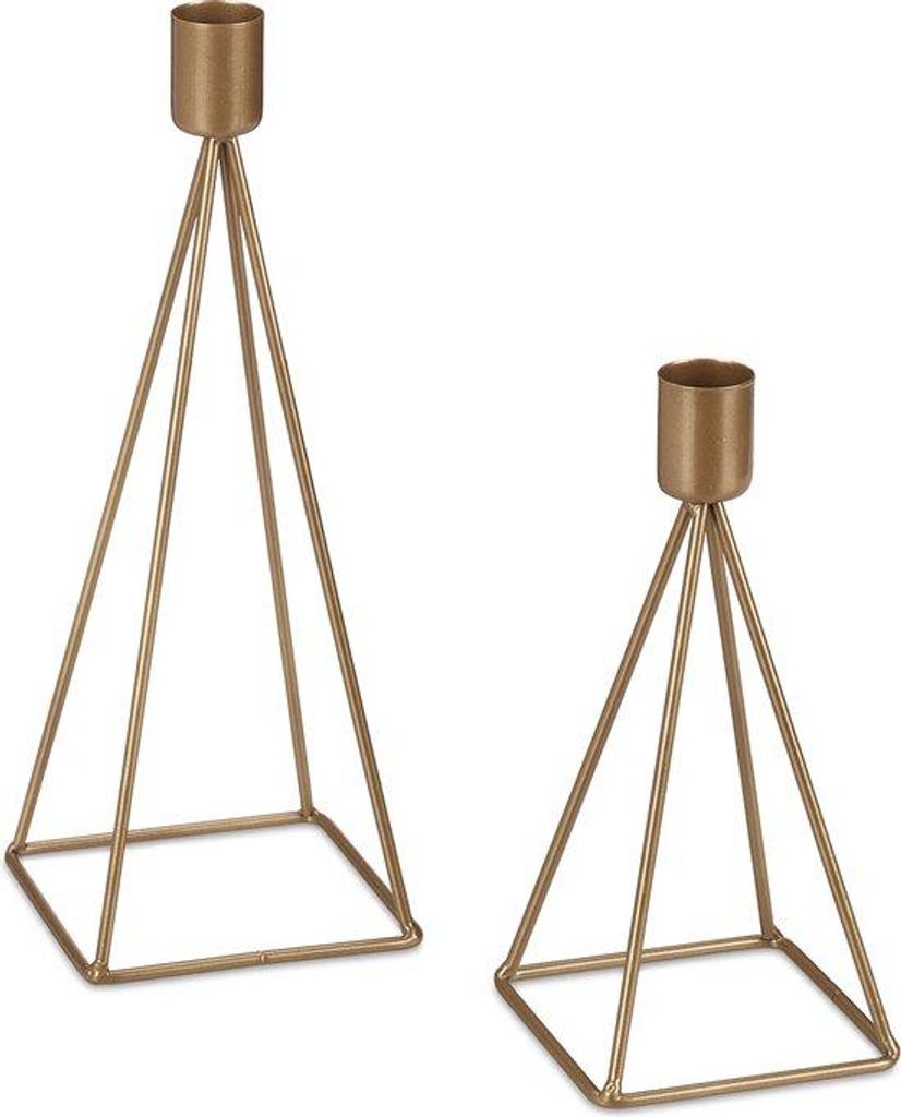 Kupferkerzenhalter Set - 2er Set - zeitgemäße geometrische Kerzenabstellvorrichtung