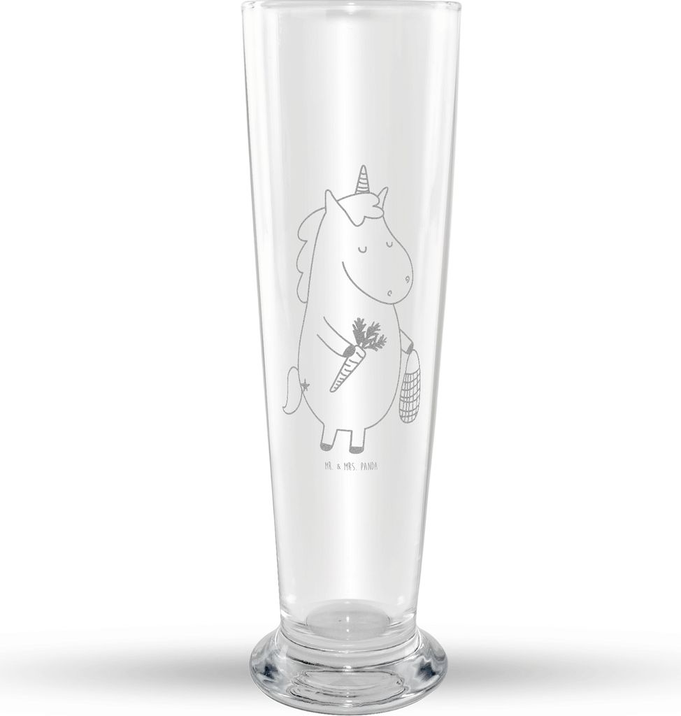Mr. & Mrs. Panda Weizenglas Einhorn Vegan - Transparent - Geschenk, Veganismus, Weißbierglas, Rohkost, Weizenbier Glas, Gesund Leben, Unicorn, ess...
