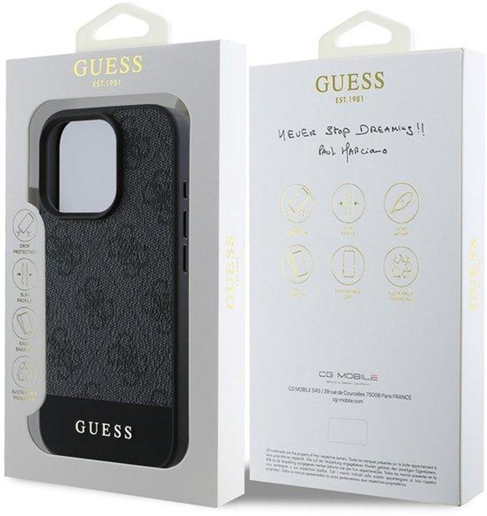 GUESS 3666339342265, Cover, Apple, Apple iPhone 16 Pro, 16 cm (6.3"), Schwarz
