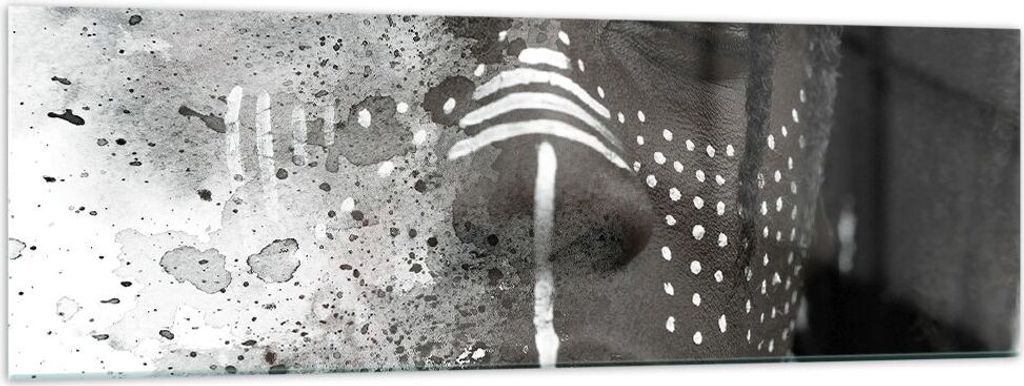 Bilder auf glas - Einteilig - Afrikanisch Autochthon Gesicht - 160x50cm - Glasbilder - Wandbilder - Bilder - Wanddekoration aus Glas - Glas Bilder ...