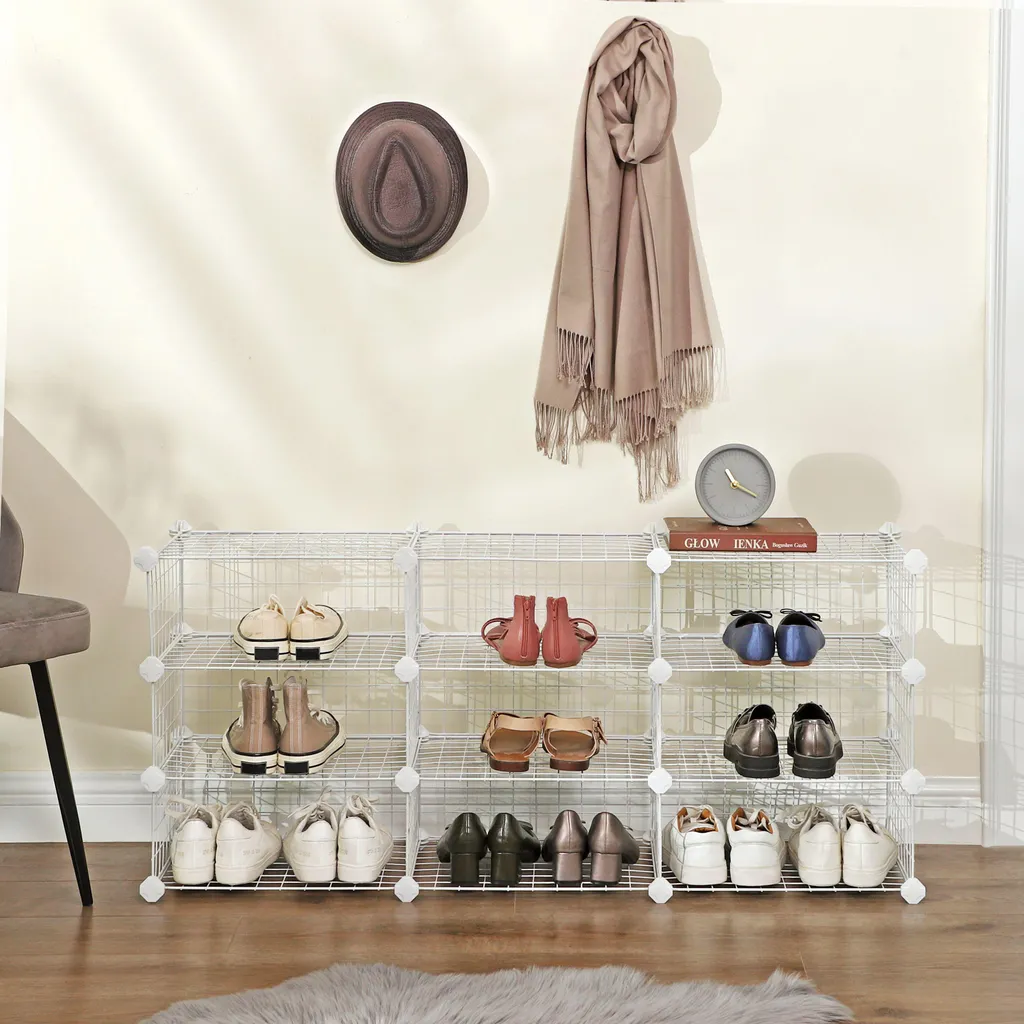 Étagère à chaussures blanche en bois mélaminé - Structure stable et robuste - 3