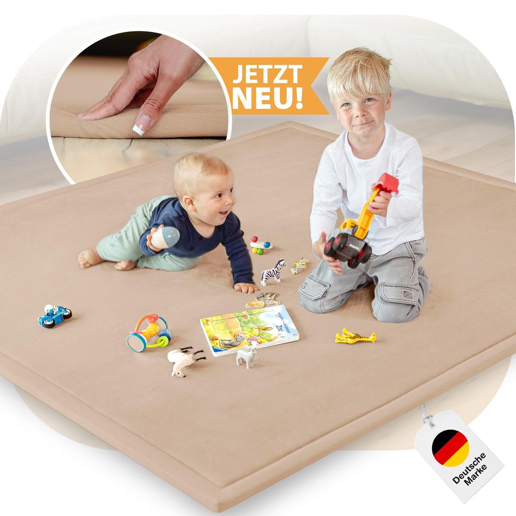 BabybeFun Krabbelmatte Baby - kuschelig weich - 3cm Dicker Produktbild 