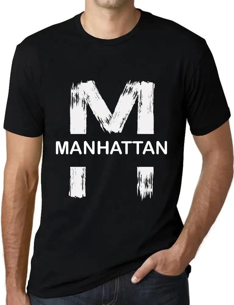 Herren Grafik T-Shirt Manhattan Öko-Verantwortlich Vintage Jahrgang Kurzarm Lustige Druck Geburtstag Geschenk Mann
