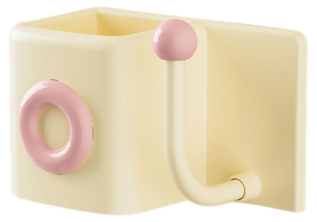 Wandmontierte Aufbewahrungsbox mit Haken – kein Bohren erforderlich – Badezimmer-Organizer für Toilettenartikel, Schlüssel, Haargummis und K...