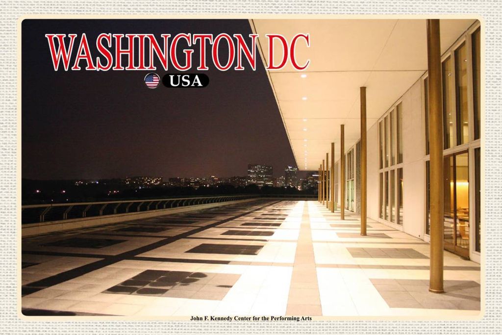 vianmo Holzschild 12x18 cm Washington USA JFK Center Performing Arts Bildmotiv Reisemotiv Abenteuer Reisen