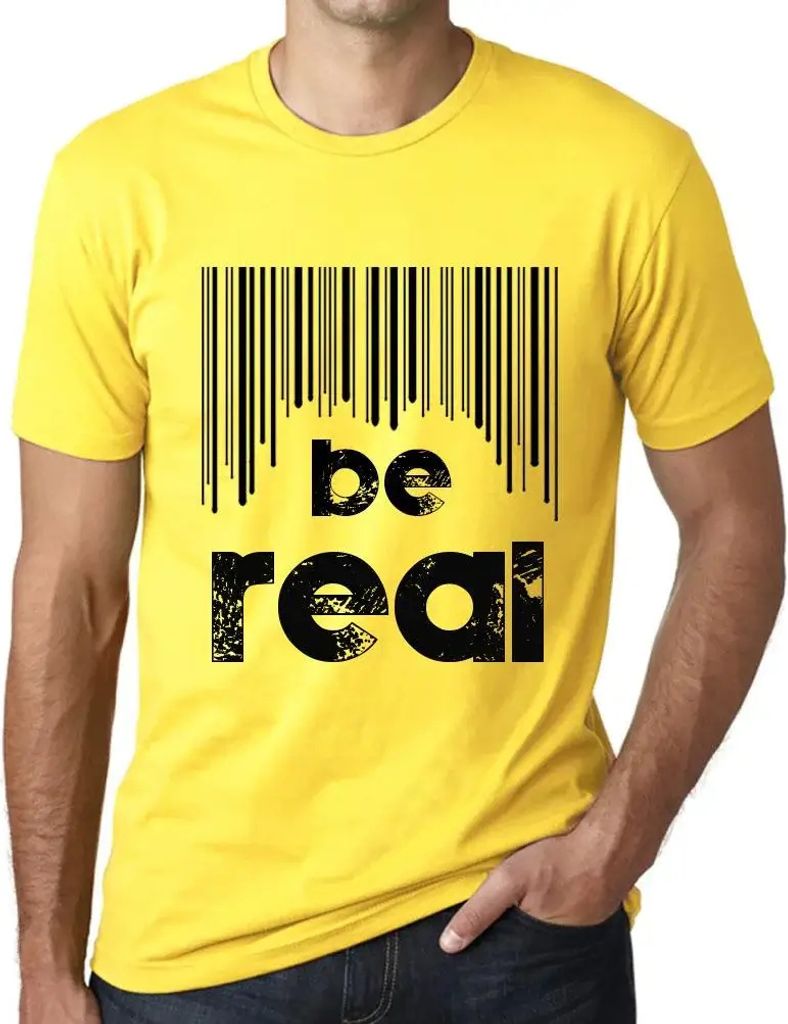 Herren Grafik T-Shirt Barcode ist echt – Barcode Be Real – Öko-Verantwortlich Vintage Jahrgang Kurzarm Lustige Druck Geburtstag Geschenk Mann