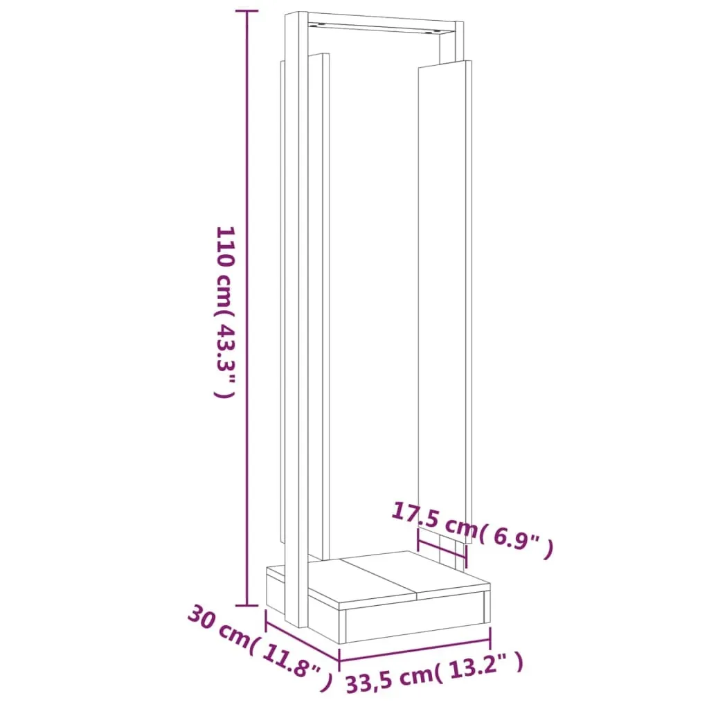 Range-bûches cloris en pin massif 33,5x30 cm structure robuste et stable - 8