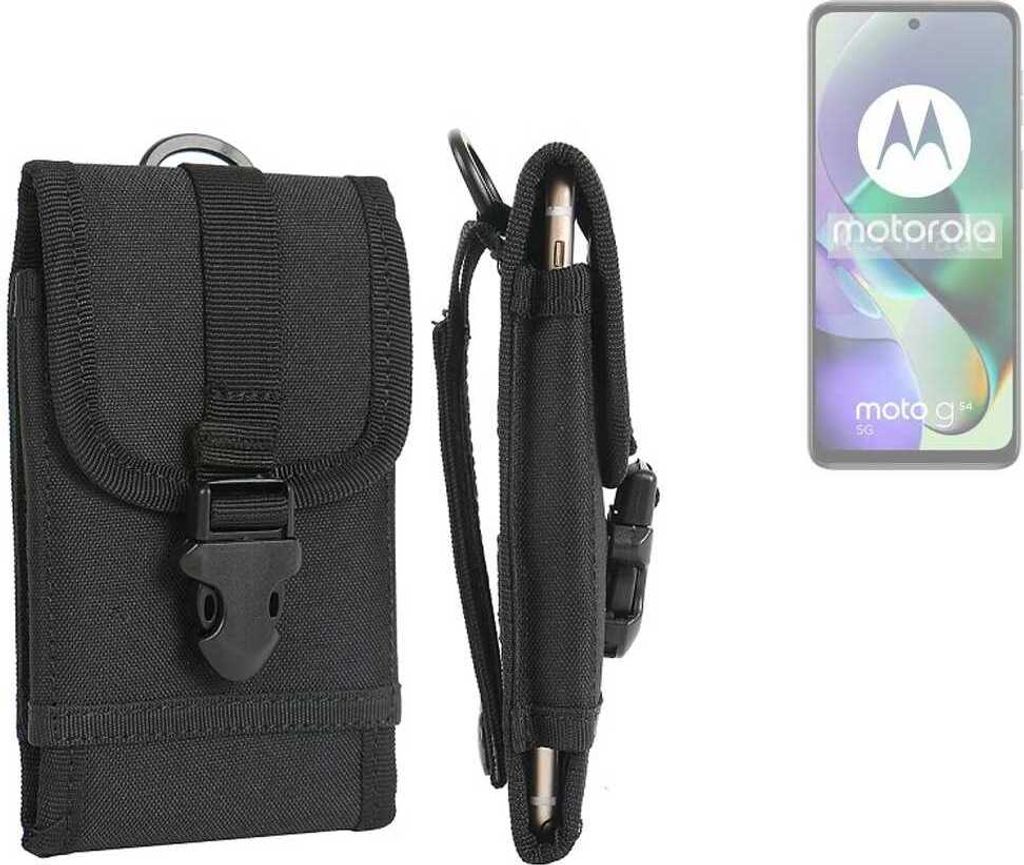 K-S-Trade Holster Handy Hülle kompatibel mit Motorola Moto G54 5G Holster Handytasche Gürtel Tasche Schutz Hülle Robust Outdoor schwarz