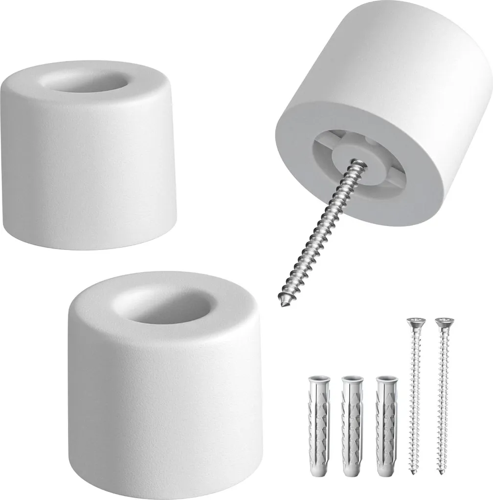 Bloque porte au sol blanc lot de 3 pour protéger murs et menuiseries