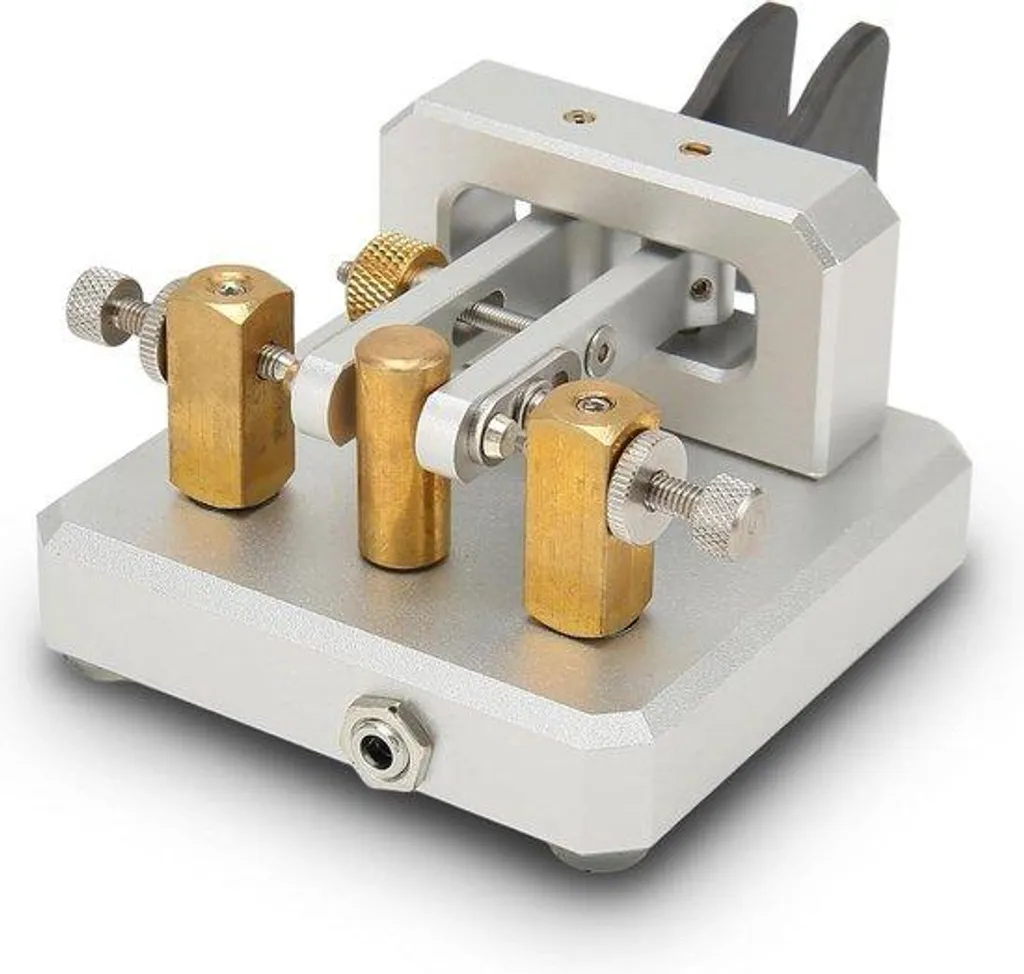 Clé CW portable ultra-légère finition argent pour radio QRP et camping