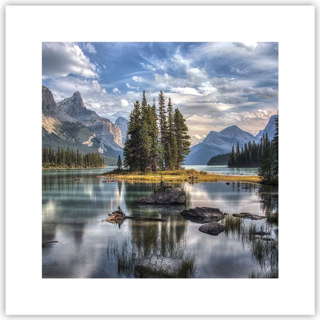 Poster - Poster ohne Rahmen - See Landschaft Natur - 30x30 cm - Wand Bild - Wanddeko - Wandbilder - Kunstposter - Wandposter - Bilder - Kunstdruck ...