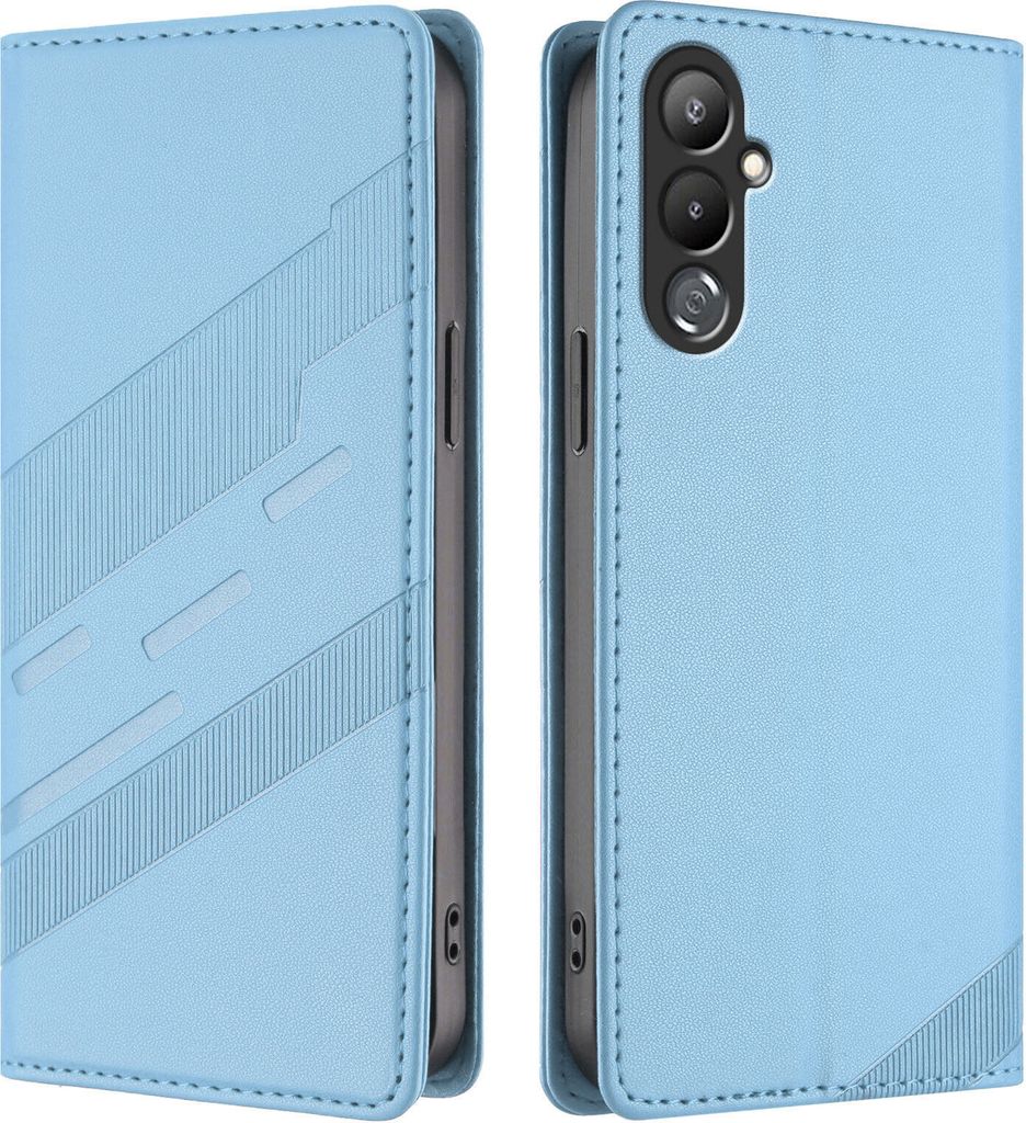 Hülle für Tecno Pova 4, Kunstleder Brieftaschen Handyhülle mit Kartenfach und Standfunktion Hellblau
