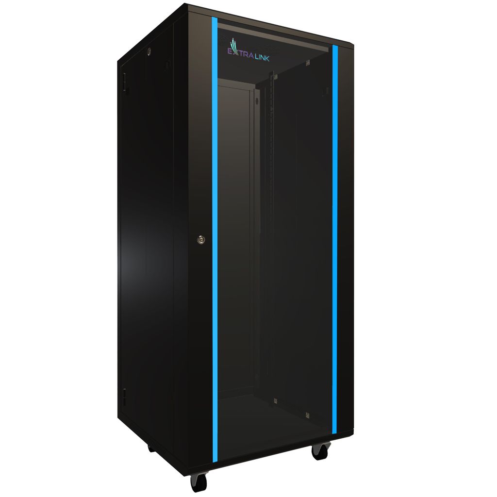 Armadio a rack Extralink 27U 600x600 Nero in piedi Immagine del prodotto 