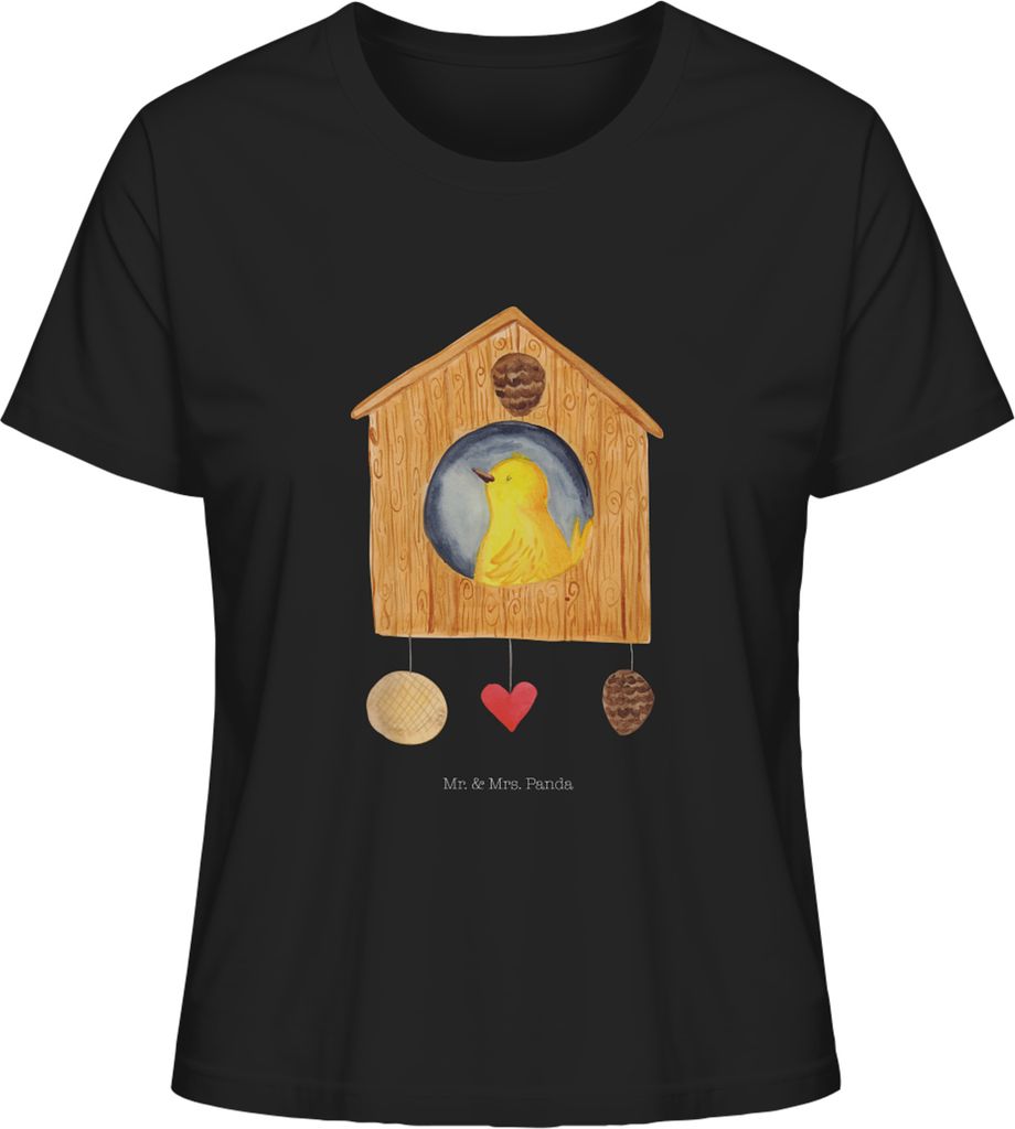 Mr. & Mrs. Panda damen shirt Vogel Haus Größe XL - Schwarz - Geschenk, Familie, Sommershirt, Baumwoll T-Shirt, Vogelhaus, Wohnung, Castle, Lustig...