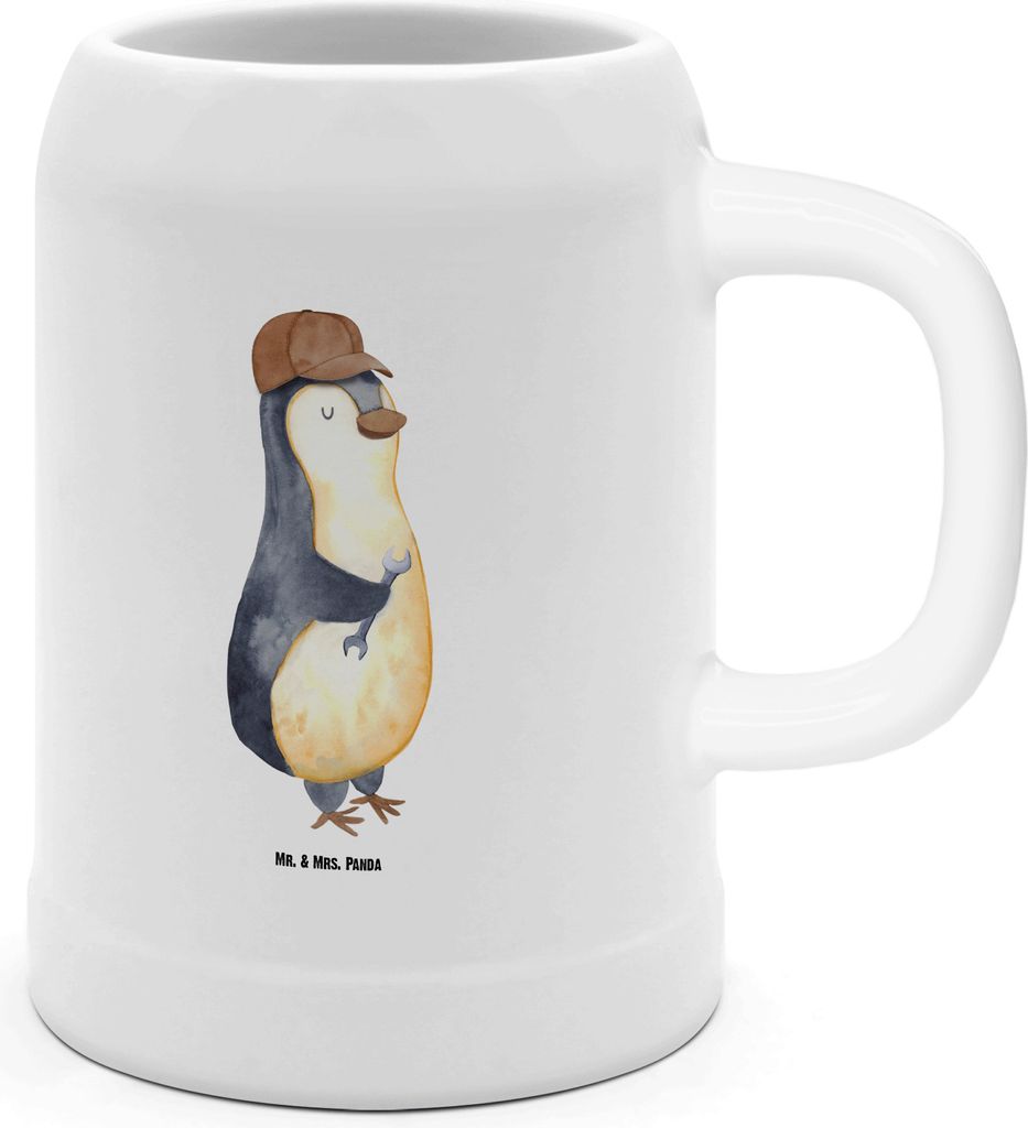 Mr. & Mrs. Panda Krug Wenn Papa es nicht reparieren kann, sind wir am Arsch - Weiß - Geschenk, Bierbecher, Humpen, Steinkrug, Schraubenschlüssel,...