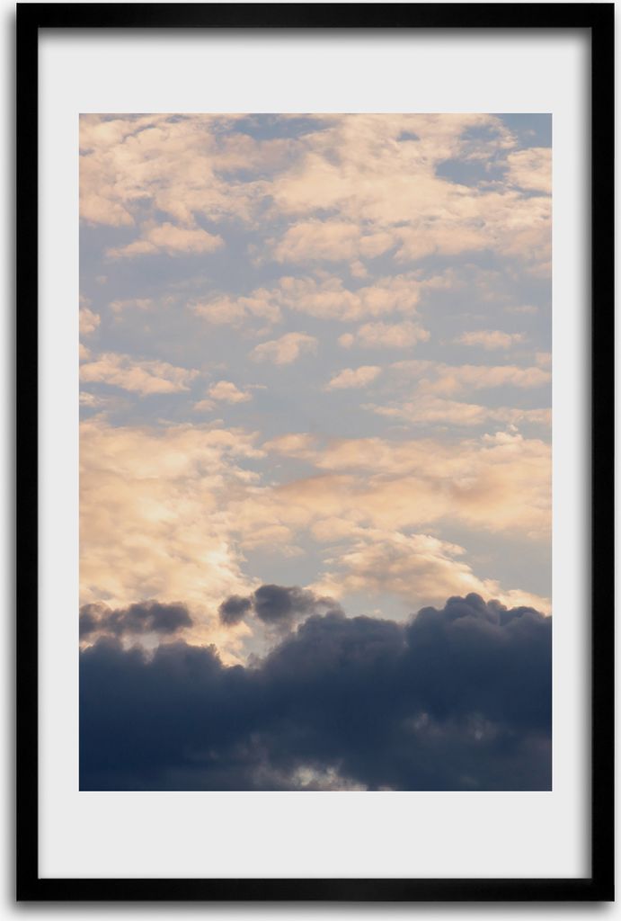 Bild - Bilderrahmen - 40 cm x 60 cm - MDF - Rahmen - Wandkunst - Wolken im Himmel