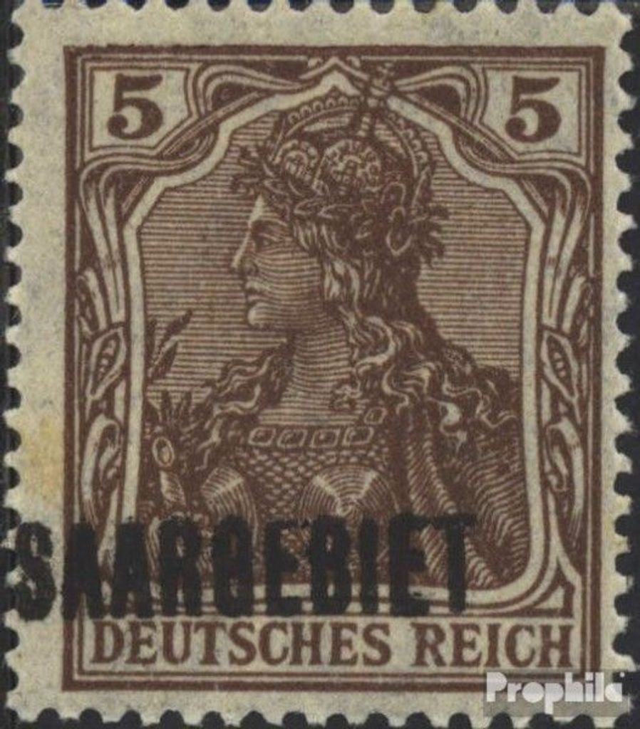 Briefmarken Saarland 1920 Mi 44a mit Falz Germania