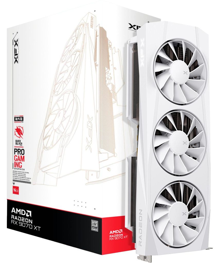 XFX Radeon RX 9070 XT Gaming Edition Grafikkarte 16GB GDDR6 Weiß