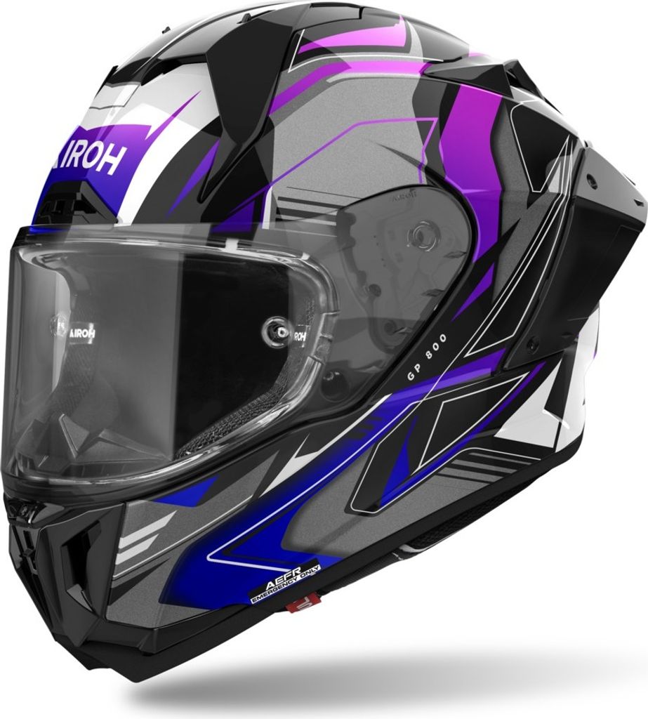 Integralhelm Schutzhelm Crosshelm Motorrad AIROH GP800 Must Lila Grau Größe XS