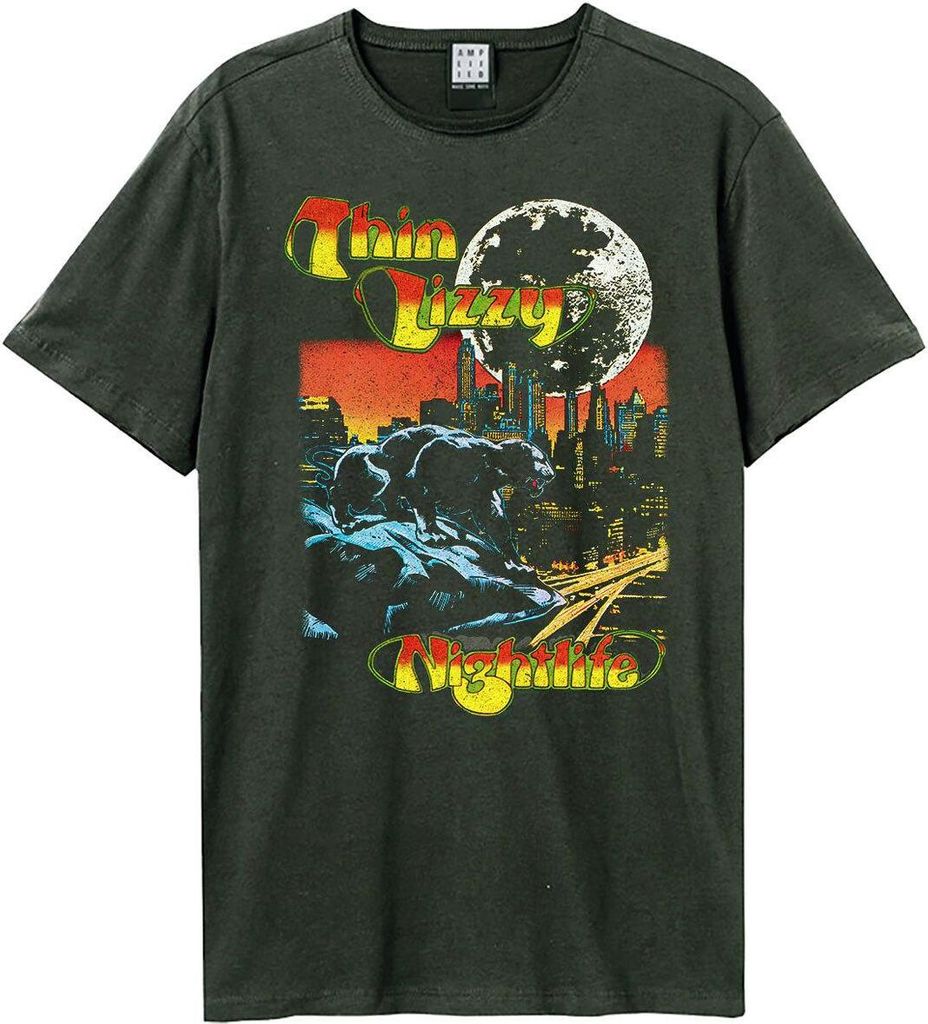 Amplified - "Nightlife" T-Shirt für Herren/Damen Uni GD2664 (L) (Holzkohle)