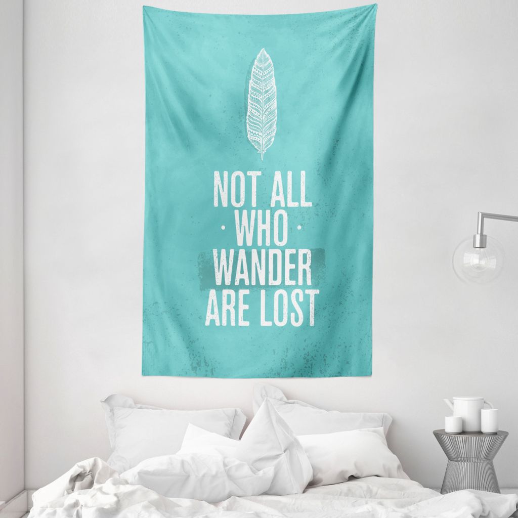 ABAKUHAUS Abenteuer Wandteppich und Tagesdecke, Boho Pflanze Grunge-Look aus Weiches Mikrofaser Stoff Waschbar ohne Verblassen Digitaldruck, 140 x ...