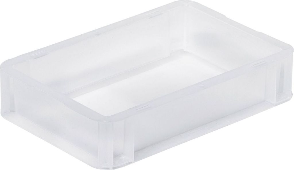 Transparenter Eurobehälter BasicLine mit geschlossenem Griff | HxBxT 7x20x30cm | 2,9 Liter | Eurobox, Transportbox, Transportbehälter, Stapelbeh...