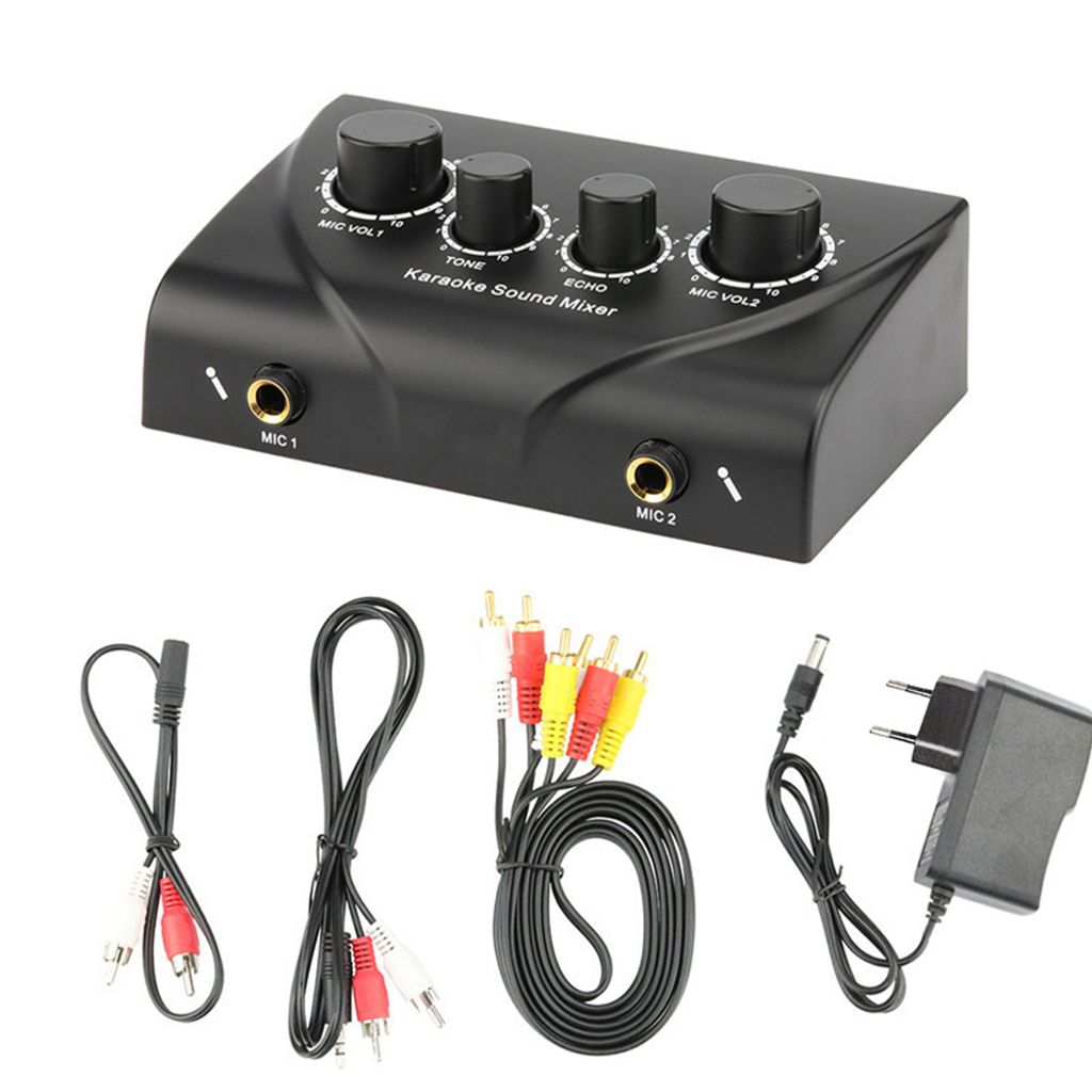 Pro tragbares Mini Digital Audio Sound Karaoke Echo Mixer System -Maschine-Schwarz-Größen: EU -Stecker