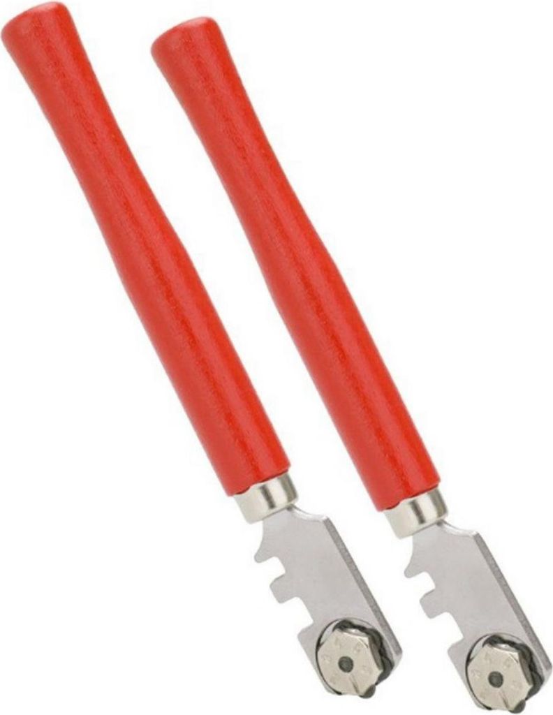 2er Set Diamant-Glasschneider mit dem praktischen Rädchen zum Schneiden von Glas 2-6 mm, Glasschneider mit Diamant-Spitze und 2 x Abbrechkante, 13...