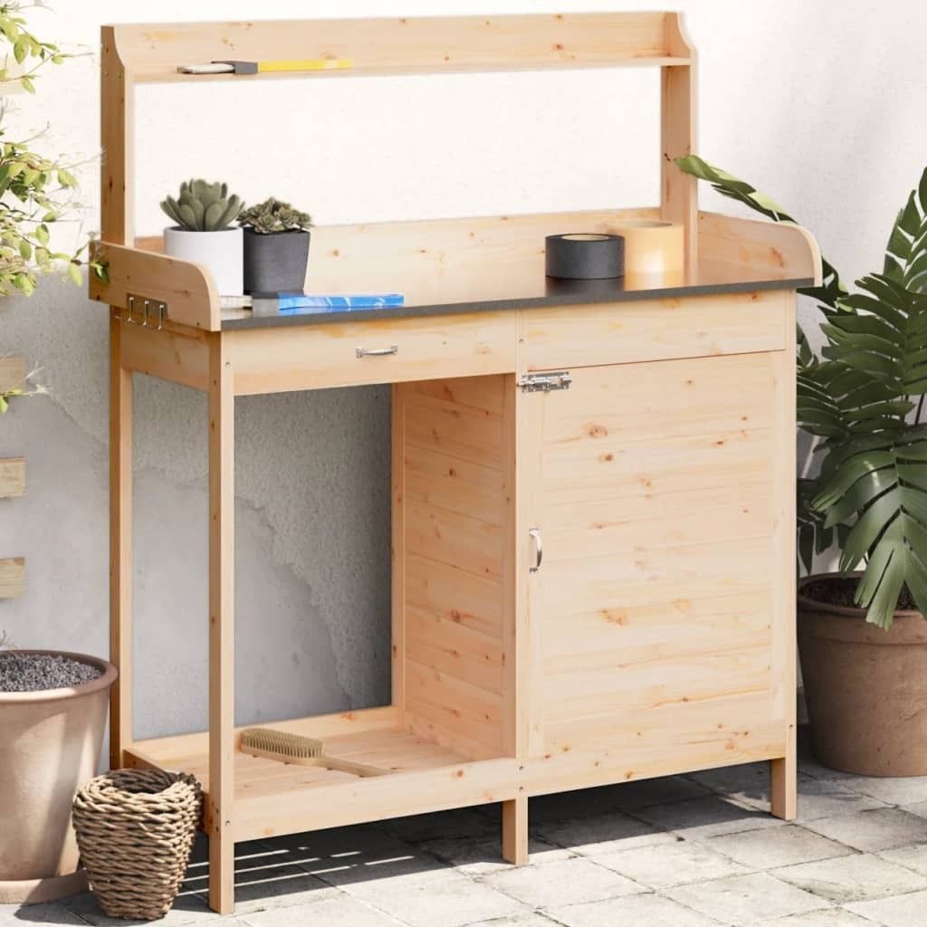 Přesazovací stůl se skříňkou 110,5x45x124,5 cm masivní Obrázek produktu 