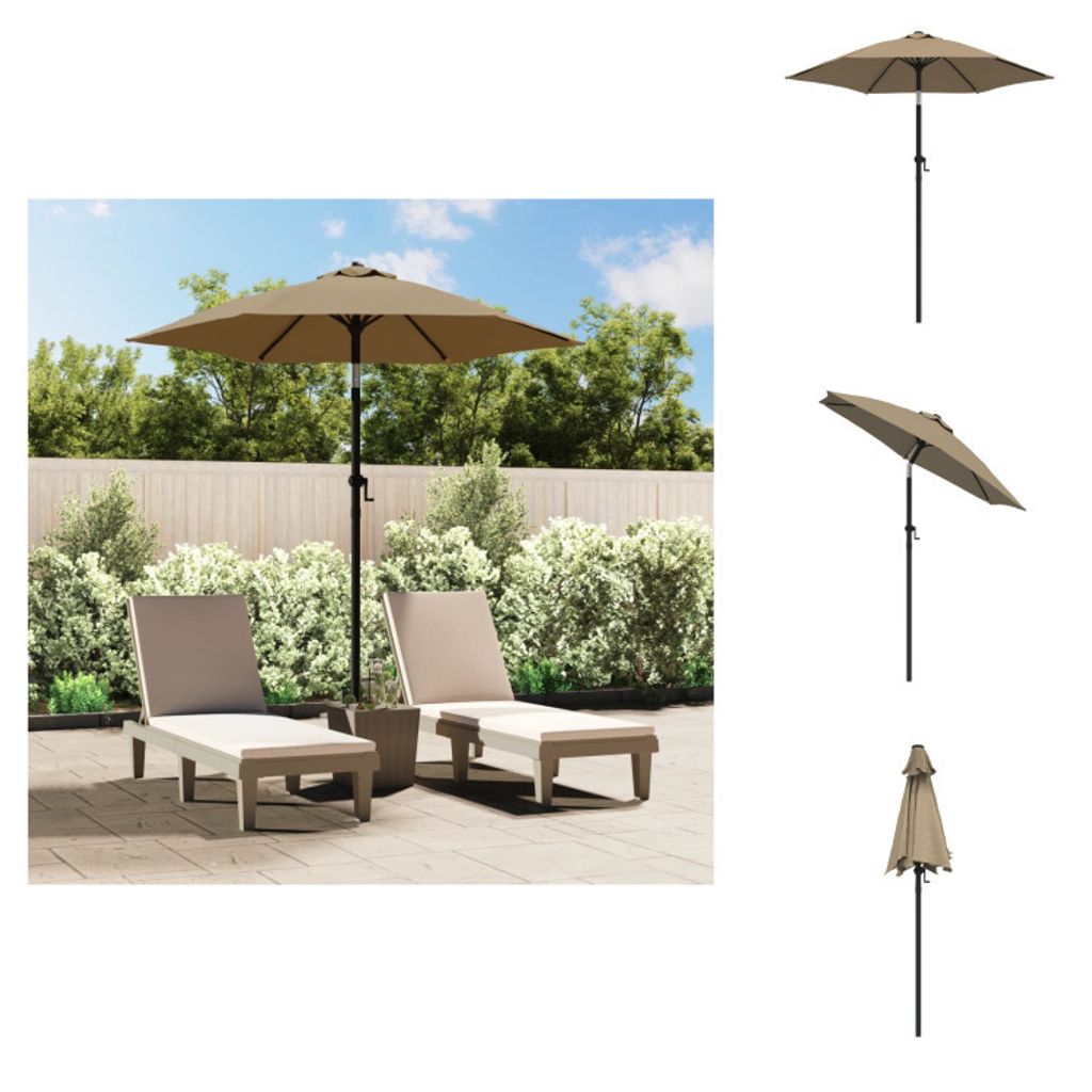 vidaXL Sonnenschirm Taupe 200 x 224 cm Aluminium - Sonnenschirme & Sonnenschutze
