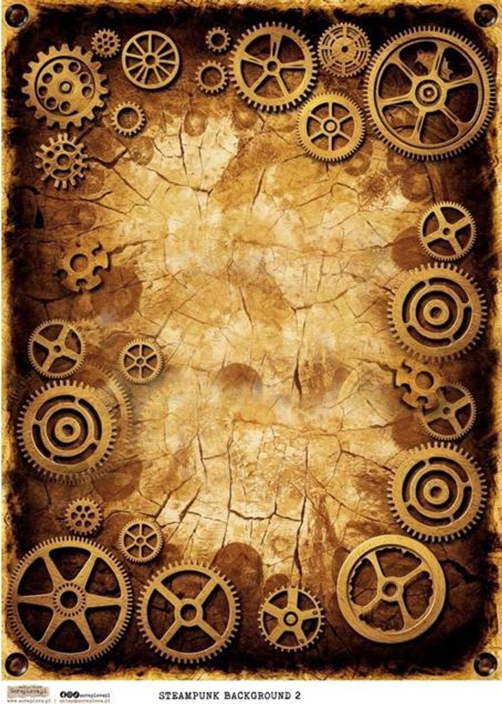 Reispapier Decoupage Bastelpapier A4 - Scraplove - Steampunk Background 2