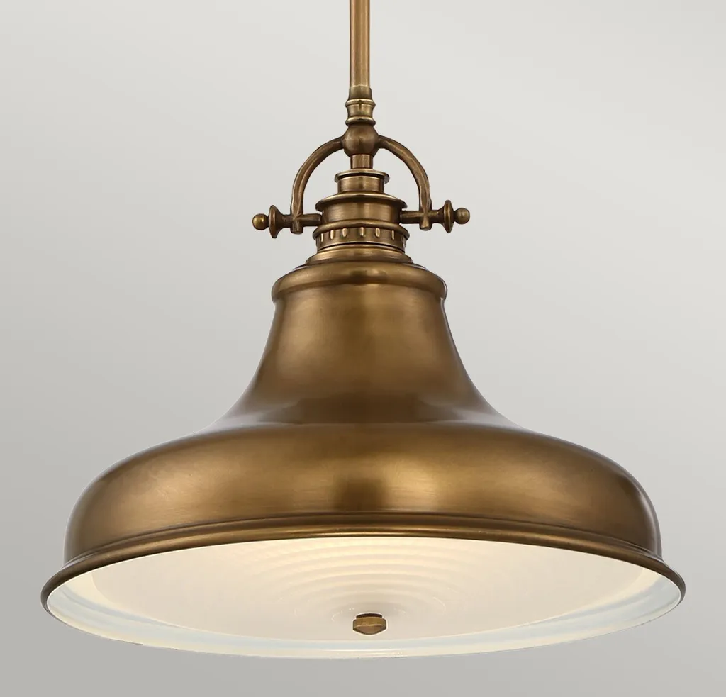 Lampe à suspendre Emery en laiton vieilli - Luminaire de cuisine vintage