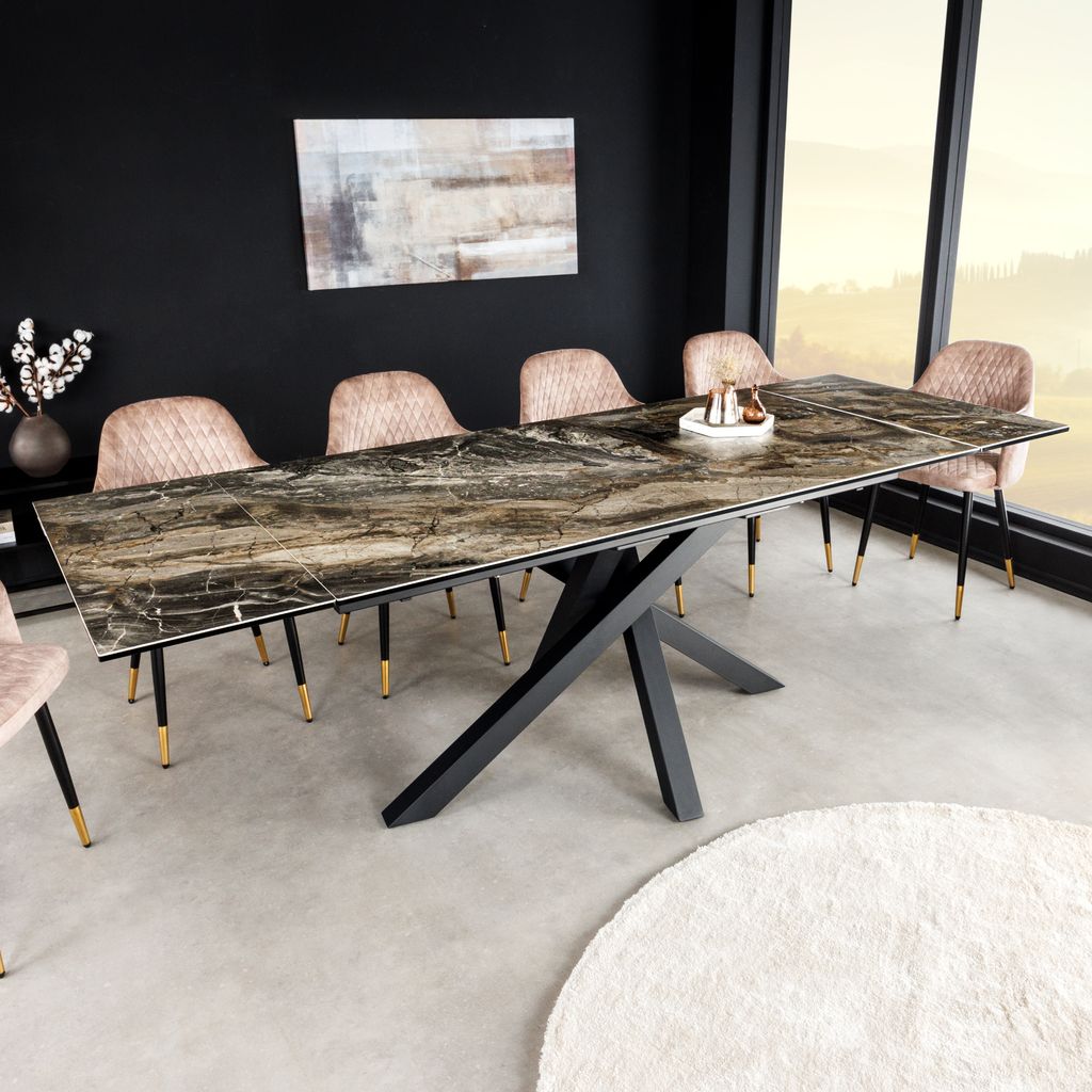 riess-ambiente Ausziehbarer Esstisch MARVELOUS 180-220-260cm Taupe Keramik Esszimmertisch Tisch Konferenztisch