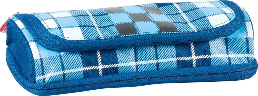 Trousse à crayons Spacieuse pour Collège et Lycée Modèle Duo Karo Bleu