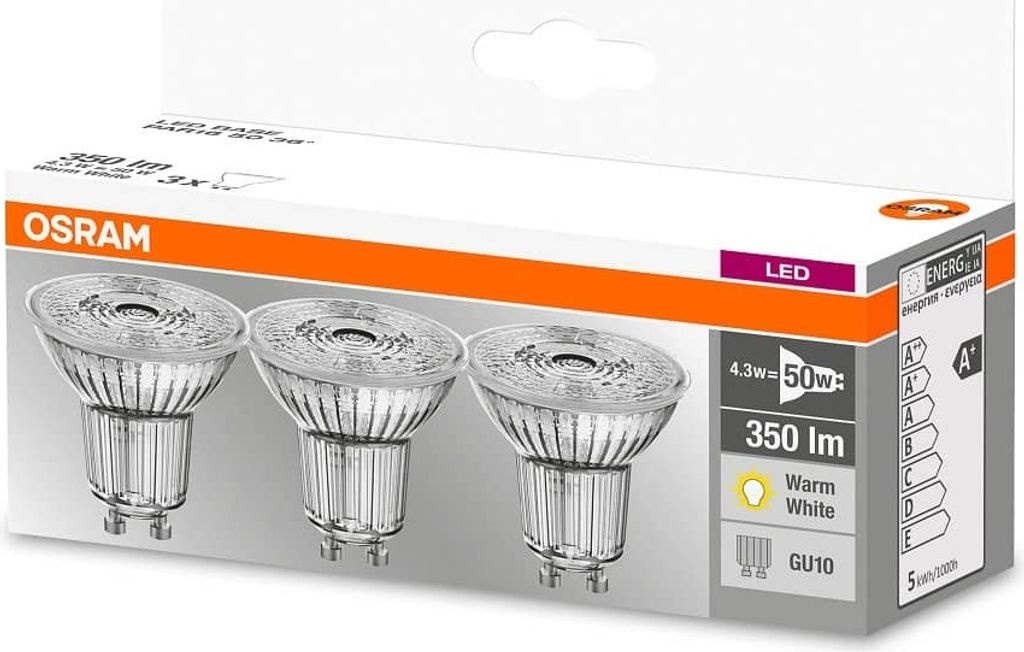 Osram Led Glühbirne 4.3W Gu10 3-Pak Produktbild 10