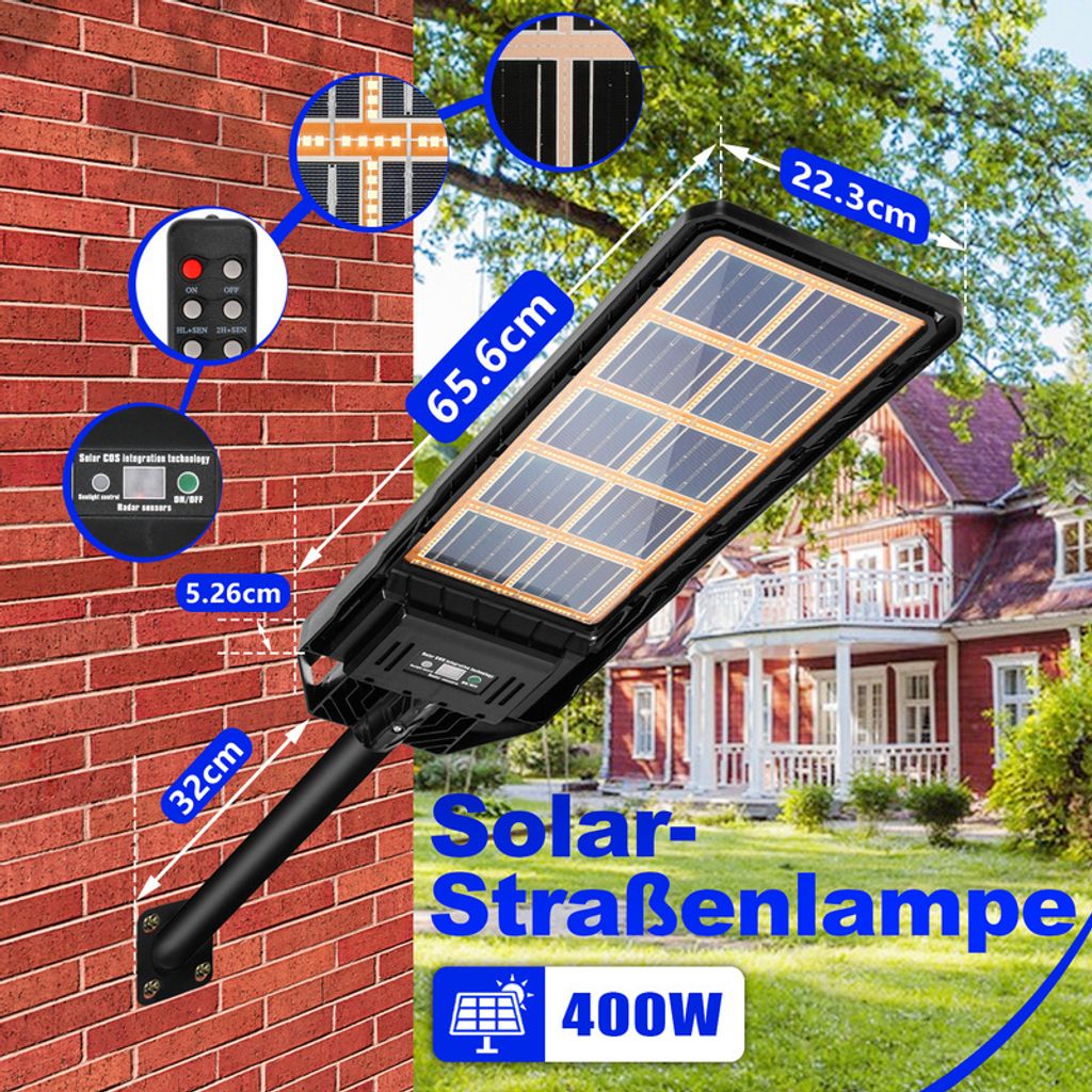 Yakimz 400W Straßenlaterne Solar LED Garten Kaufland.de